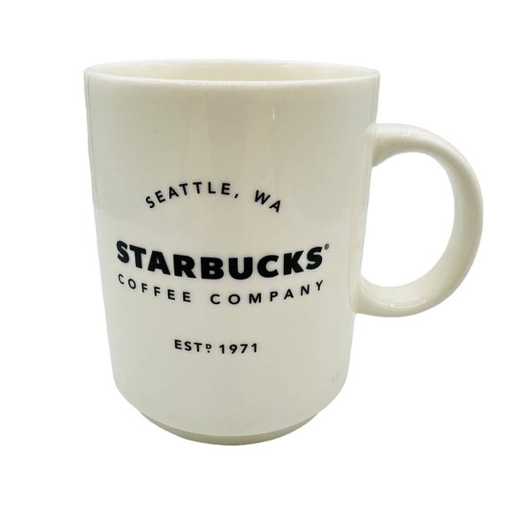 White with Black Starbucks Coffee Mug Mug 14 Fl/Oz - Picture 1 of 6